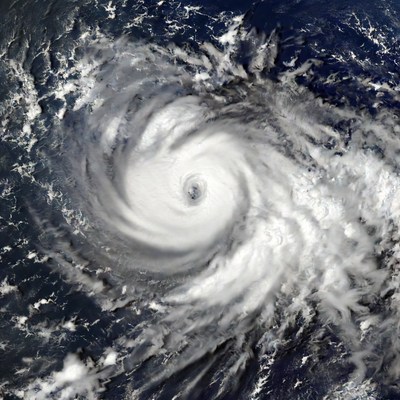 Massive hurricane eye from space