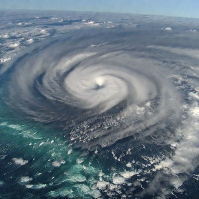Massive hurricane over ocean