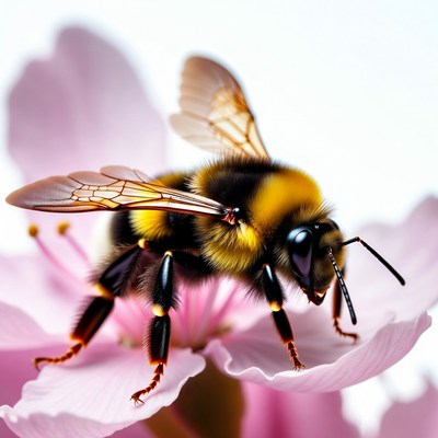 Bumblebee on pink flower