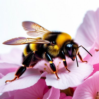 Bumblebee on pink flower
