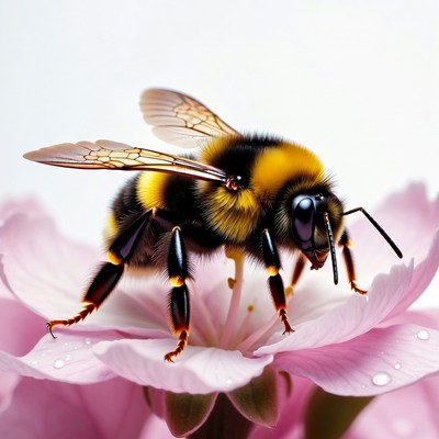 Bumblebee on pink flower