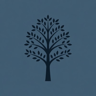 Black silhouette tree illustration