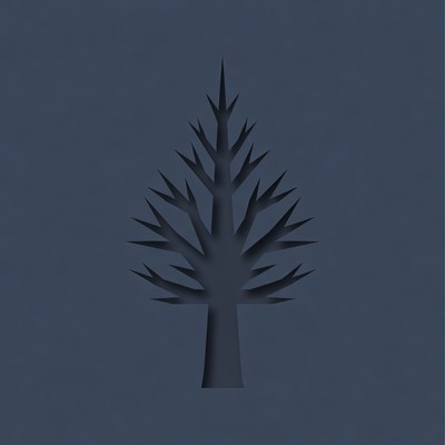 Black Silhouette Pine Tree