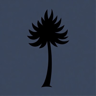 Black Silhouette Palm Tree