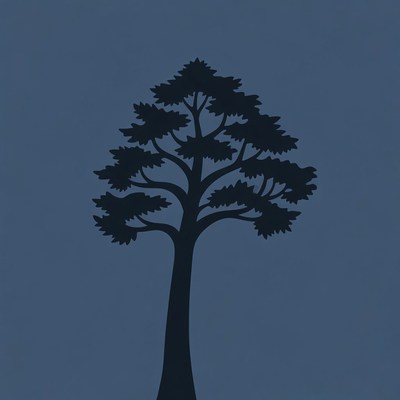 Silhouette of pine tree