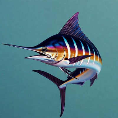Colorful Blue Marlin Illustration