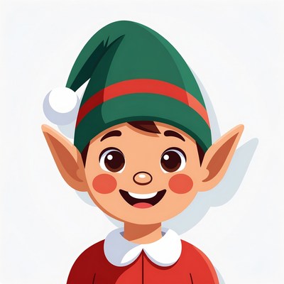 Smiling Cartoon Elf Boy
