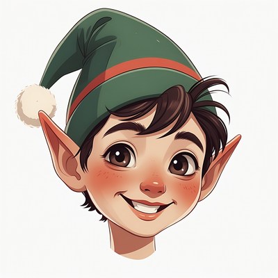 Smiling Cartoon Elf Boy