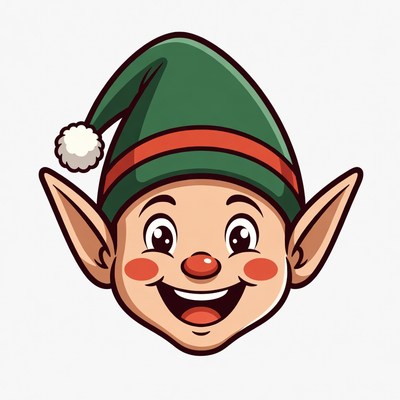 Smiling Cartoon Christmas Elf