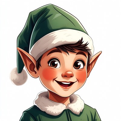 Smiling Cartoon Christmas Elf