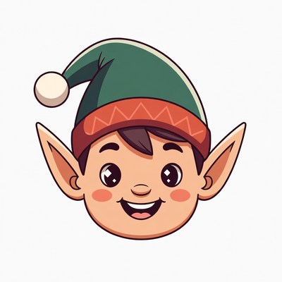 Smiling Cartoon Christmas Elf