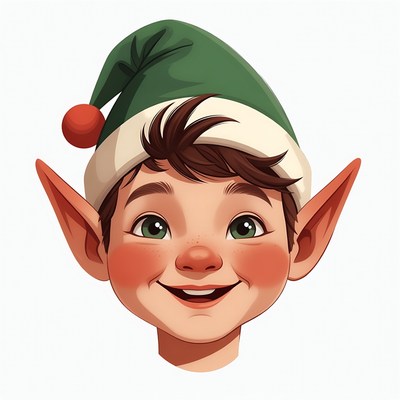 Smiling Cartoon Elf Boy