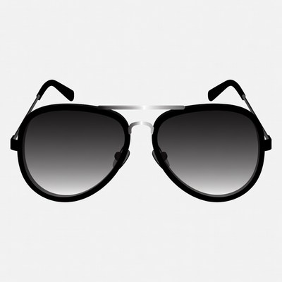 Black aviator sunglasses isolated