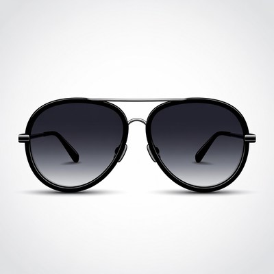 Black aviator sunglasses isolated