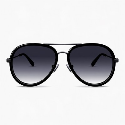 Black aviator sunglasses isolated