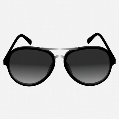 Black aviator sunglasses isolated
