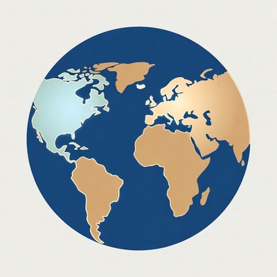 Colorful World Globe Map