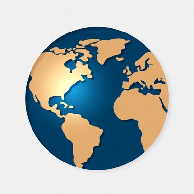 Golden Earth Globe Illustration