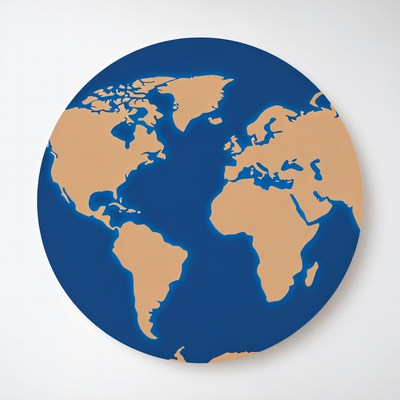 Blue Globe with Continents