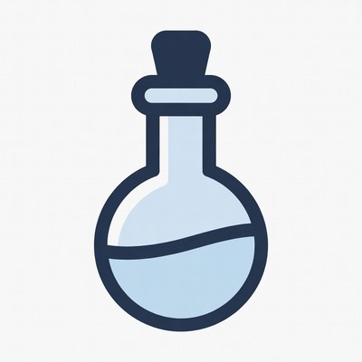 Blue Liquid Test Tube Flask