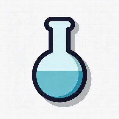 Blue Erlenmeyer Flask Illustration