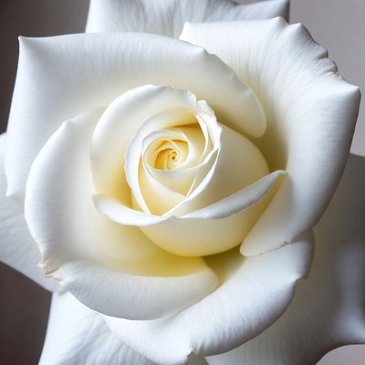 Closeup White Rose Bloom