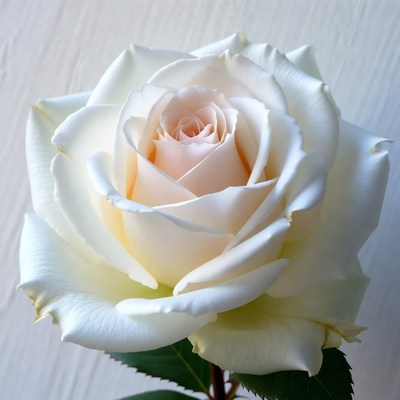 White Rose on White Background