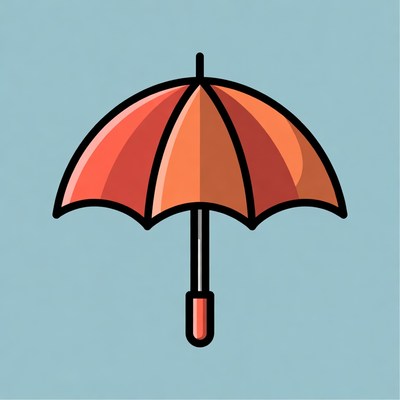Orange Umbrella Illustration