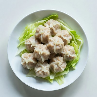 Dumplings on Lettuce Plate
