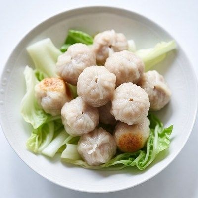 Steamed Dumplings with Bok Choy