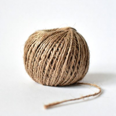 Twine Ball on White Background