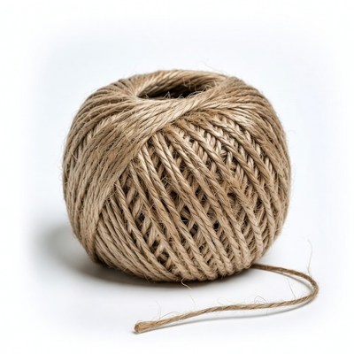 Twine Ball on White Background