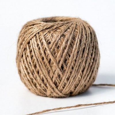 Twine Ball on White Background