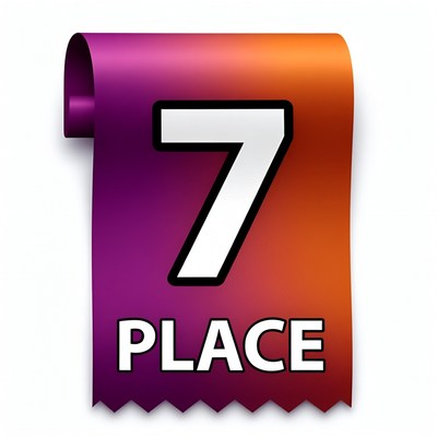 Purple Orange 7th Place Ribbon