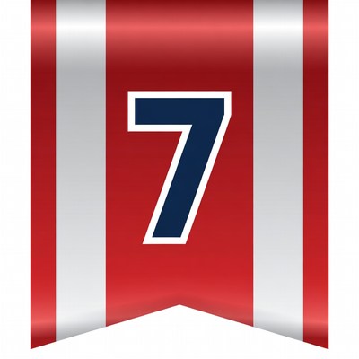 Red Ribbon Banner with Number 7