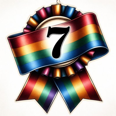 Rainbow 7th Place Ribbon