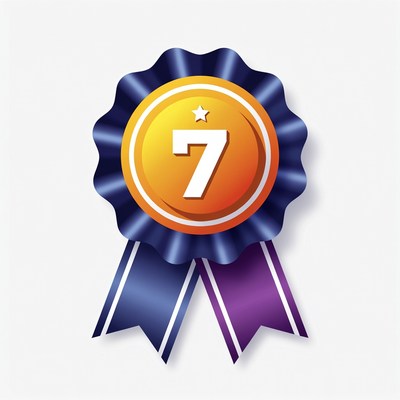 Gold 7th Place Ribbon Badge