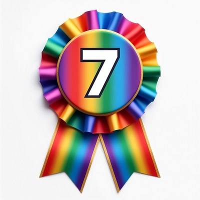 Rainbow 7th Place Ribbon