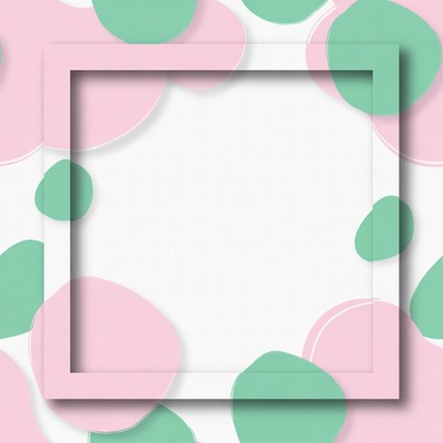 Pink Green Bubble Frame Background