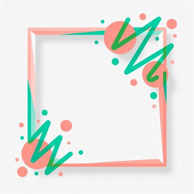 Pink Green Abstract Frame