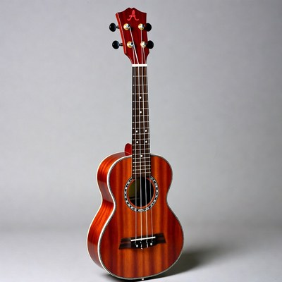 Red Acoustic Ukulele with A Logo