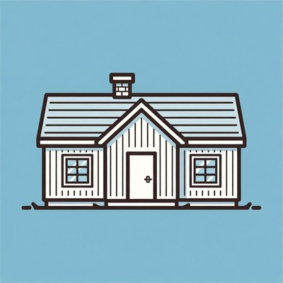 White Wooden House Illustration