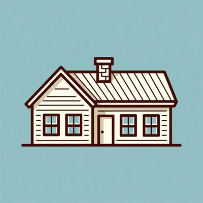 Simple house with chimney illustration