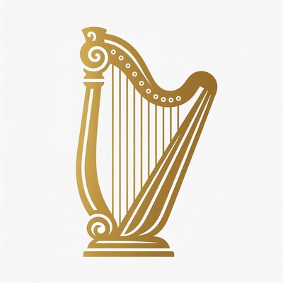 Golden Harp Illustration
