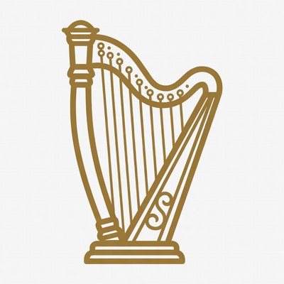 Gold Harp Illustration