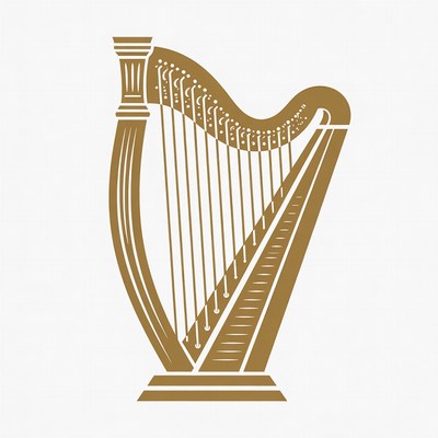 Golden Harp Illustration