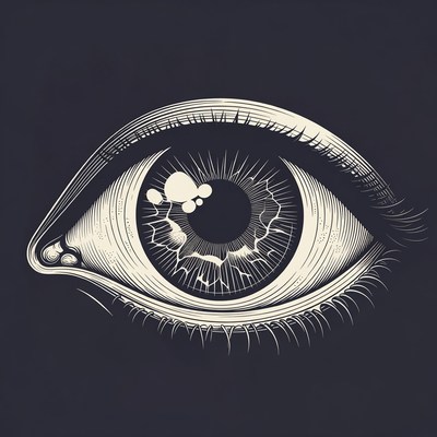 Detailed human eye illustration
