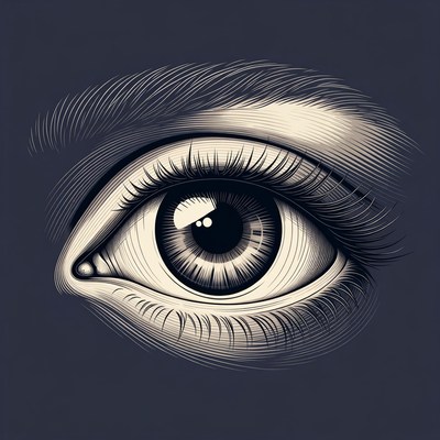 Detailed human eye illustration