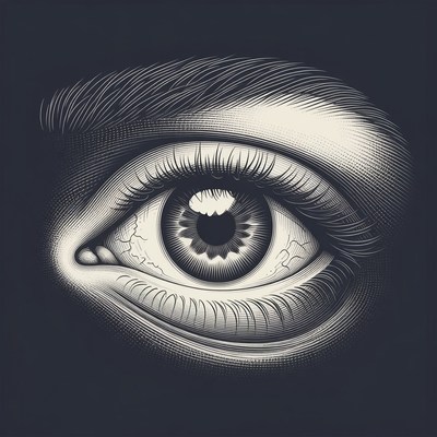Detailed human eye illustration