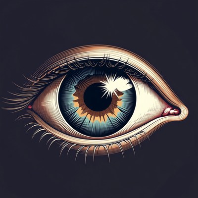 Detailed Blue Eye Illustration
